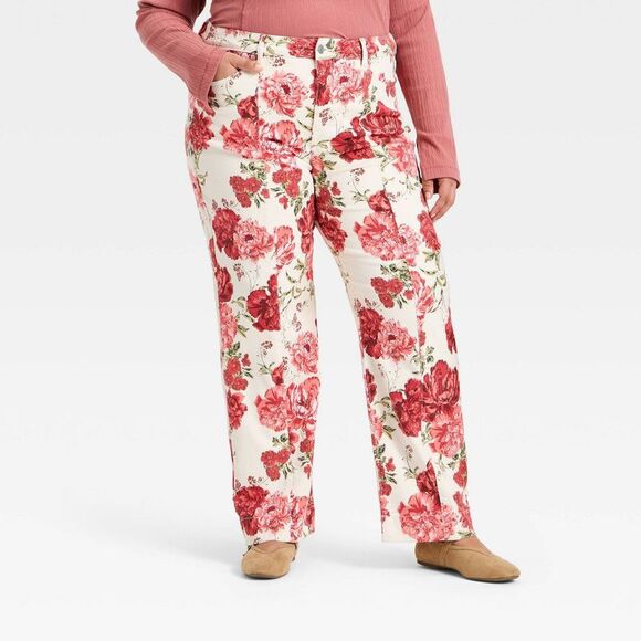 Ava & Viv Pants - Ava & Viv - Women's High-Rise Straight Leg Jeans - Ava & Viv R Multicolored